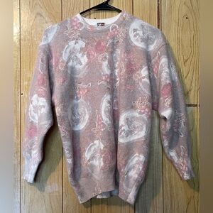 Allison H 1980s lambs wool angora blended soft  patterned sweater